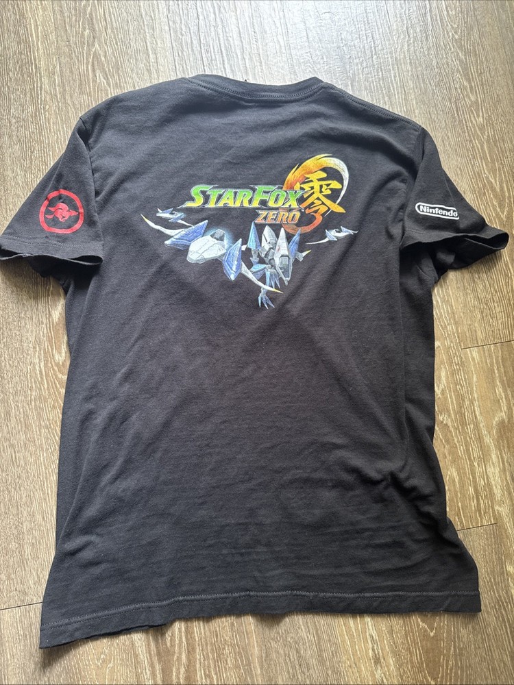 Star Fox Nintendo Video Game Flight Crew Zero Graphic T-Shirt Sz M