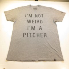 ROUTINE BASEBALL I’M NOT WEIRD I’M A PITCHER TEE T SHIRT Mens L Gray