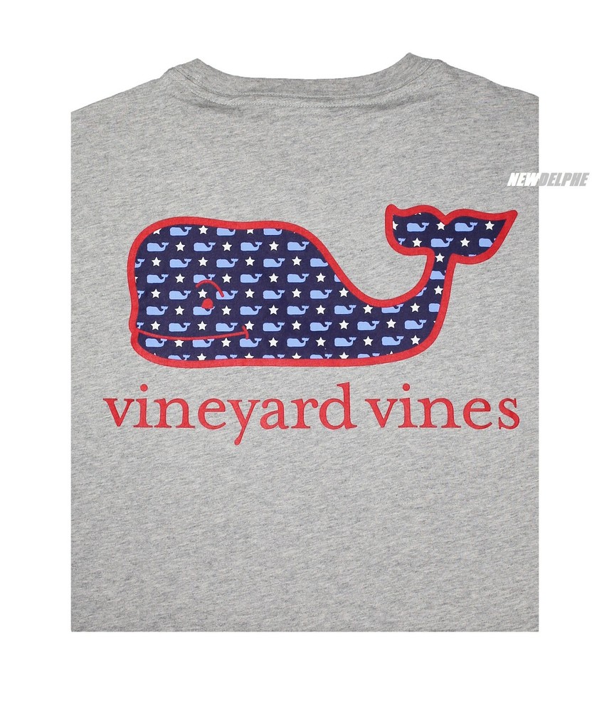 NWT Vineyard Vines Men SS Whale Pocket Crew T-Shirt Tee “STARS AND WHALES WF”