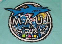 MAUI & SONS Celadon Surf (S) Small T-Shirt Light Turquoise