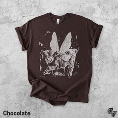 Fairy Highland Cow Insect Wings Farm Animal Comfort Tee