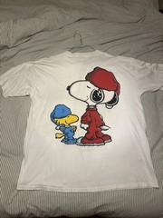 Vintage 90s Changes ‘Snoopy & Woodstock’ Big Print Double-Sided Shirt XXL Peanut