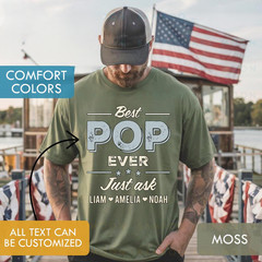 Personalized Pop Shirt with Kid Names Fathers Day Gift