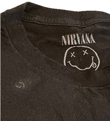 Nirvana T-Shirt Smile Face Band Logo Official Unisex Black Men’s Large