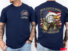 250 Years 1776-2026 250th Birthday Eagle Liberty Bell T-Shirt