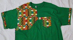Alstyle Heavyweight Cotton Green Colorful Geometric T. Shirt Size XL EXCELLENT
