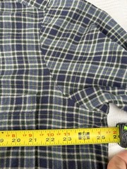 Mens Outdoors Long Sleeve Flannel Blue Plaid Shirt Sz L Button Down