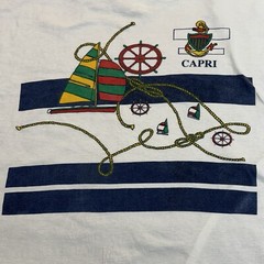 Isle of Capri Destination Tee Shirt Nautical Sailboats 100% Cotton Adult XL
