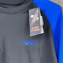 Long Sleeve Rash Guard Adult Medium Black/Royal Blue Compression Shirt