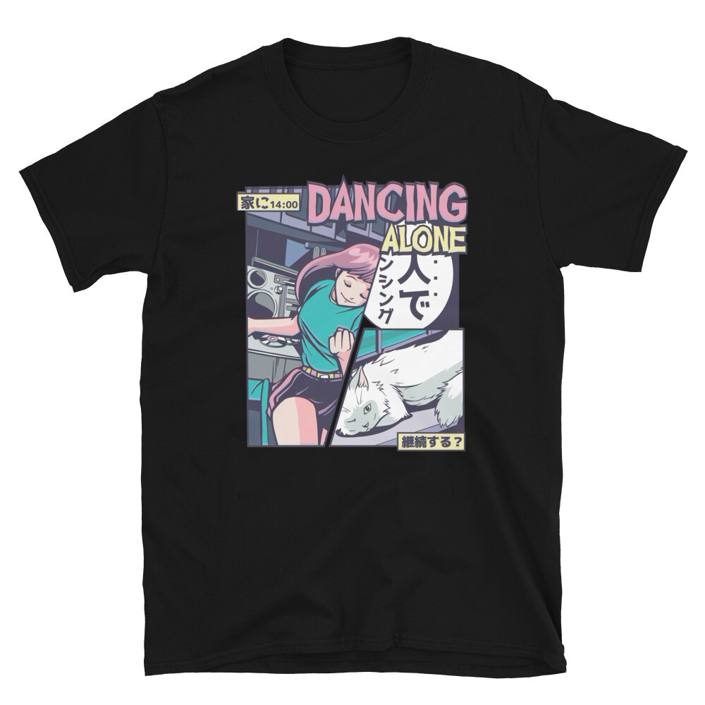 Romantic Anime Romance Dancing Alone Comic Book Style T-Shirt