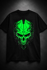 Men’s Ghost Skull Gamer T-Shirt Workout Regular Fit Cotton Tee Summer Streetwear