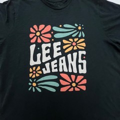 Lee Jeans Retro Hippie Flowers Graphic Spell Out T-Shirt Unixex Size 1X Cotton