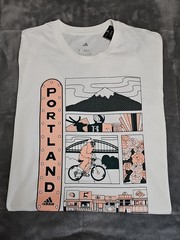 Adidas NEW Portland Oregon City PDX Theme White Outdoors Tshirt SZ Medium