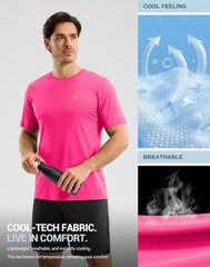 Men’s Workout Breathable T-Shirts Dry Fit UPF 50+ Sun Shirts Quick Dry Coolin…