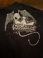 SIN CUSTOM GRAPHIC T-SHIRT ( MENS SIZE MEDIUM ) BLACK PREOWNED