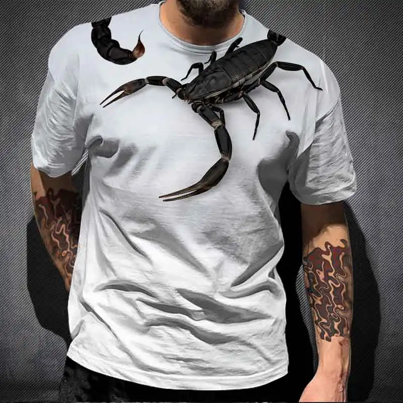 Men’s Scorpion 3D Print Oversized Short Sleeve Streetwear T-Shirt