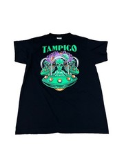 Tampico Mexico Alien Shirt Size Large Neon Green Retro UFO