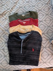 Old Navy & U.S. Polo Assn. Men’s 4-Pack Henley T-Shirts M Multicolor
