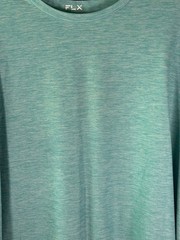 FLX Shirt Mens XXL Heathered Aqua Crew Short Sleeve Travel Leisure Tee