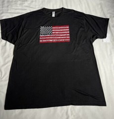 Tultex 241 Men’s Short Sleeve US Flag Graphic Print T-Shirt Color Black Size XXL