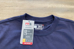 Carhartt Force Pocket T-Shirt Mens L Navy Blue Short Sleeve Flame Resistant