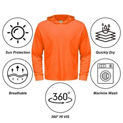 Meiosuns High Visibility Quick Dry Safety Shirt with Hood Hi Vis Breathable M…