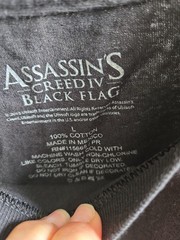 Assassin’s Creed IV Mens T-Shirt – Black Flag Simple Black Logo Size L