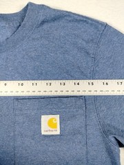 Carhartt Shirt Mens Small Blue Relaxed Fit Pocket Logo Workwear Tee Crewneck
