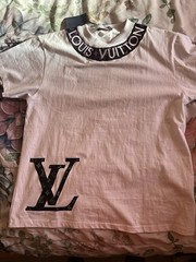 Louis Vuitton Men’s M White Cotton Jersey Crew Neck Logo Graphic T-Shirt