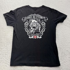 Zero Foxtrot Mens Echoes in Eternity Spartan Skull Graphic T-Shirt Black Large