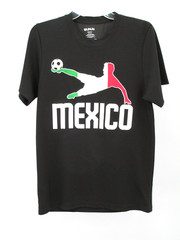 SUNA Mexico Soccer Jersey Men Youth Medium Black Mexican Futbol Team T Shirt