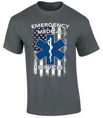 EMS Emergency Medical Services EMT Paramedic First Responder US Flag T-Shirt