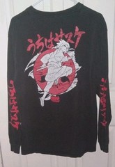 Naruto Shippuden Graphic Long Sleeve T-shirt Men’s Large Black Red Anime Manga