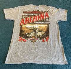 2017 Arizona bike rally T-shirt, Gray, SUNA, Large