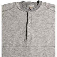 Carbon2Cobalt Thermal Henley Shirt Mens Medium Gray Long Sleeve Elbow Patch