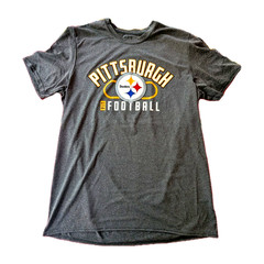 Pittsburgh Steelers Football NFL Team Apparel Gray Short Sleeve T- Shirt Mens L