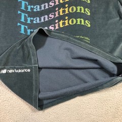 new balance corduroy T shirt mens L teal blue transitions its ok