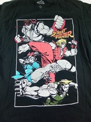Street Fighter Graphic Print Large Mens Shirt 100%Cotton