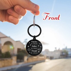 Female Cousin Gifts For Women Sister By Heart Friend By Choice Keychain