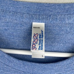 American Apparel Men Blue The Track Shirt Tri-Blend Crewneck Tee L USA Made Rare