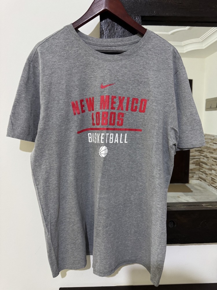 Nike New Mexico Lobos Basketball T Shirt Mens XL Gray Just Do It Two Sided