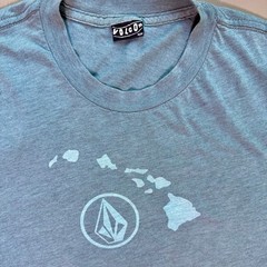 Volcom Hawaii Logo Graphic T-Shirt Blue Surf Skate Tee Men’s Medium