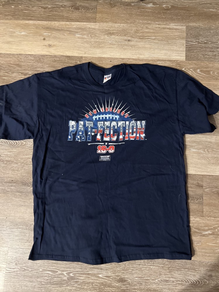 Vtg 2007 New England Patriots Undefeated 16-0 Regular Season Pat Perfection XL