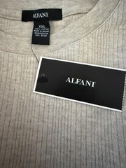 Alfani Men’s Short Sleeve Pullover Crew Neck Ribbed Top Hemp Heather XXL NWT