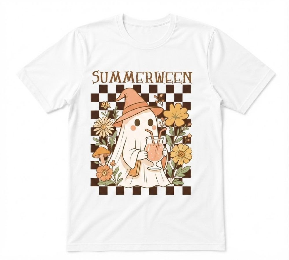 Halloween Ghost Summerween Summer Cocktail White T-shirt