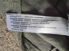 Steel & Jelly Men’s Small Green Shirt NWT Made/India Cotton Blend Machine Wash