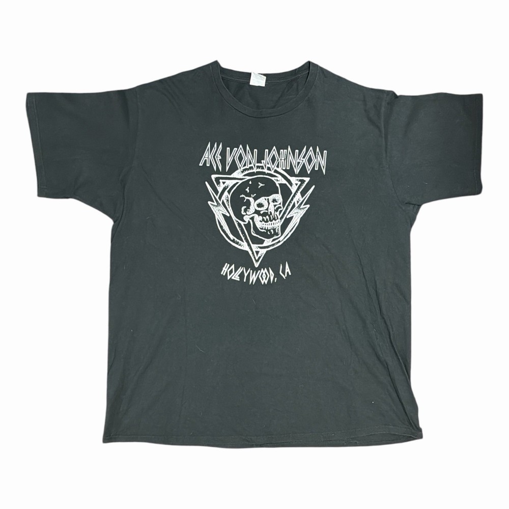 Ace Von Johnson Hollywood LA T-Shirt Mens 3XL Black Skull Rock Band Tee