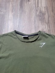Gymshark Shirt Mens Medium Olive Green Crewneck Short Sleeve Athletic Tee Gym