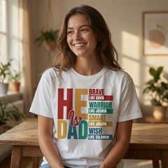 He Is Dad Brave Like David Christian Father’s Day Shirt Bible Scripture Tee