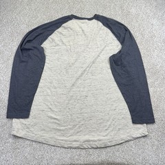NEW Foundry T Shirt Mens Big Size 3XL Beige Gray Colorblock Long Sleeve Raglan
